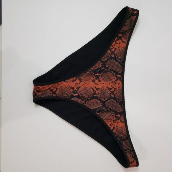 NWOT Snake Print Bikini Bottoms In Rust Multi‎ - Picture 2 of 7